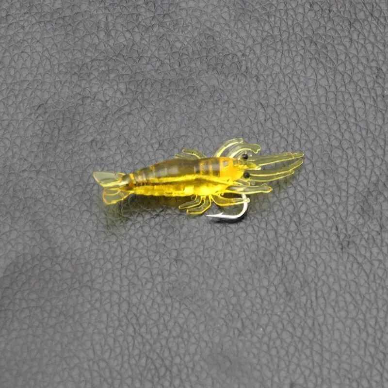 20PCS Isca Artificial Soft Shrimp Lure Worm For Fishing Bait 1.3g/4cm Hook Sharp Crankbait Lures Silicone Shone Prawn BaitXJ241128