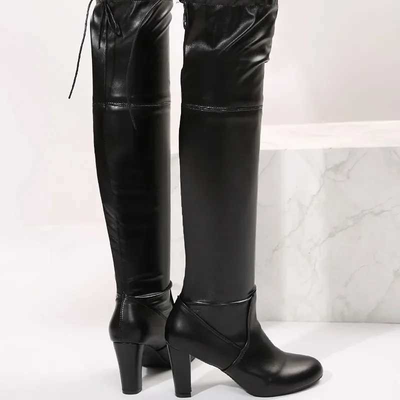High Quality Size 44 Shoes for Wen Winter Sexy Pointed Toe Wens Over the knee Boots Heightening and Slimming High Heel Lg Boots T241206