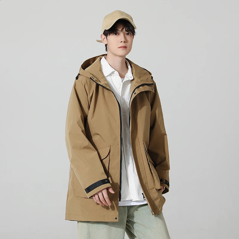 Autumn Mens Windbreaker Jacket Classic Fashion Overcoat Trend Coats Men Casual Windproof Jackets HighQuality Hooded 8XL 241202