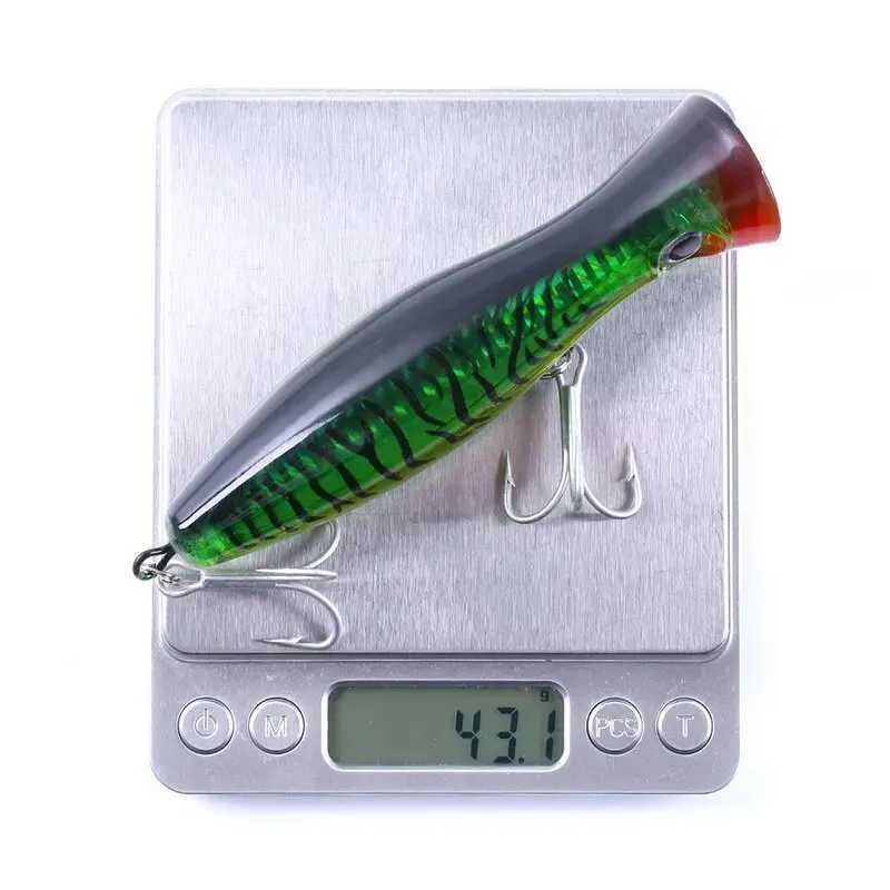 Big Fishing Popper 2pcs 130mm 43g Topwaters Floating Lure Artificial Hard Bait Treb Hooks 3D Eyes For Bass Trout Pike WobbrsXJ241128