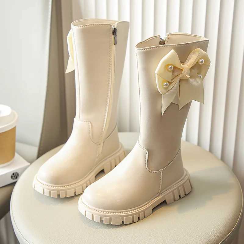 Zapatos Nia Fashion Girls Boot 2023 Witer New Plush Girl Long Boot Warm High Boot Warm High Boot Princess Boot Kids Shoe BotaXJ241206