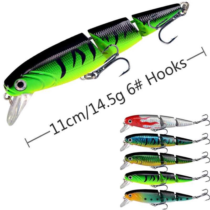 1PCS Wobbrs Fishing Lure Multi-section Hard Bait110mm 15g Artificial Bait Minnow Lure Crankbait Perch Carp Fishing Tack LureXJ241128