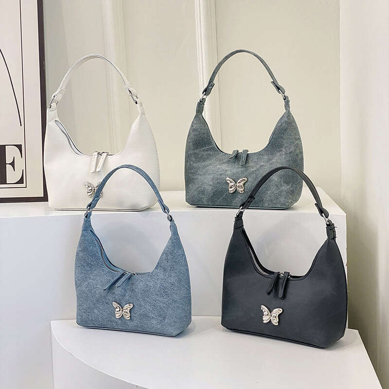 Uniquely Textured Women's Summer New Bow Underarm Bag, Temperament Commuting Single Shoulder Handbag