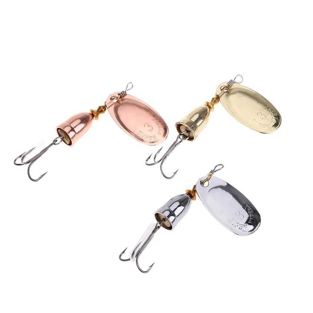1pcs Rotating Spinner Metal Lure 4g 6g 8g 10g 16g 19g Brass Hard Artificial Spoon Bait Treb Hook Fishing Tack For PikeXJ241128