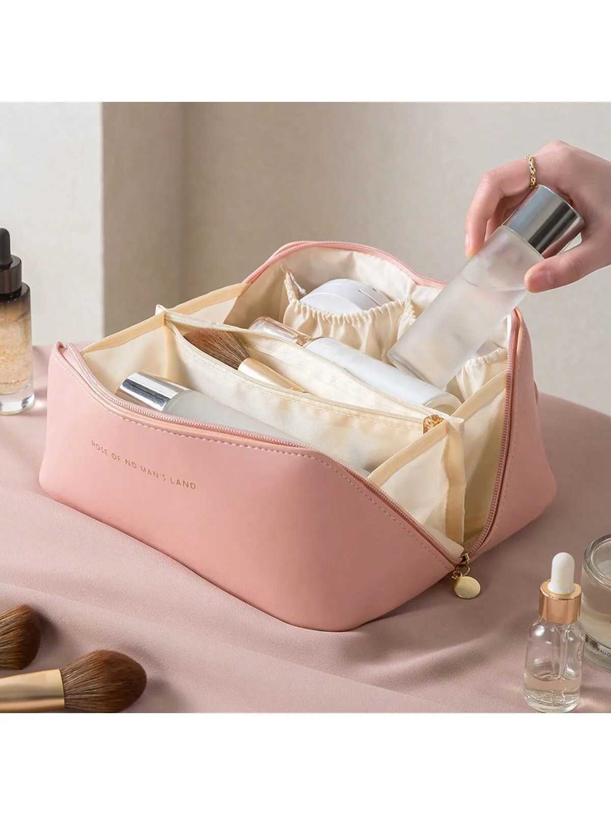 New Shell Cosmetic Bag High-looking PU Handbag Large Capacity Cosmetic Storage Bag Portable Toiletry Bag WholesaleXJ241206
