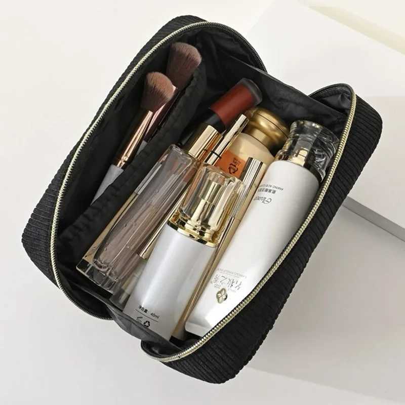 Corduroy Travel Cosmetic Bag Portable Makeup Storage Bag Purses Women Zipper Make Up Organizer Storage Cluh Beauty Case PouchXJ241206