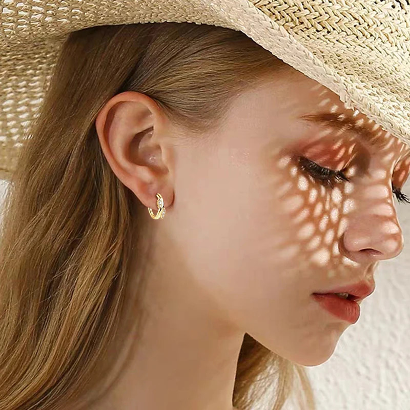 Raprgold Womens Ring Earrings 100% Genuine 925 Silver Classic Leaf Hug Earrings Wedding Exquisite Jewelry Gifts 241205