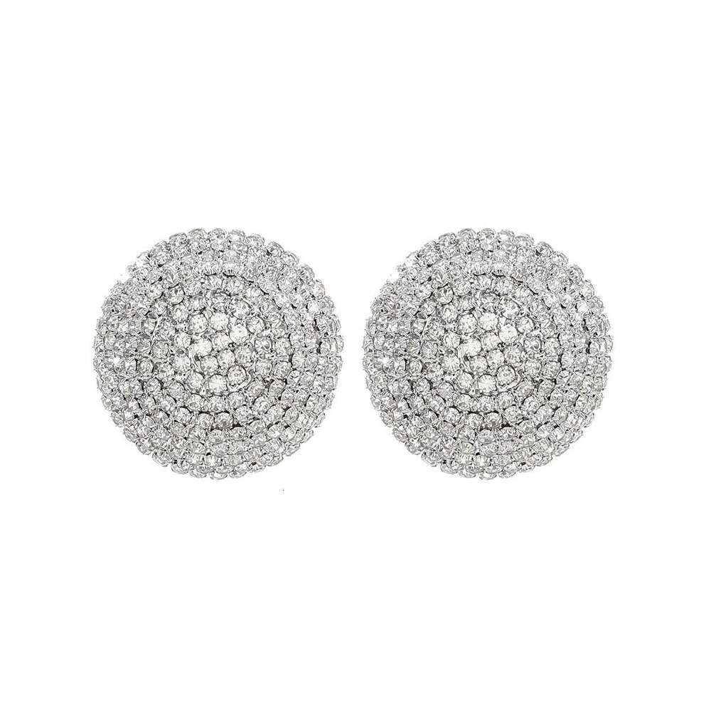 Trade Fashion Round for Women's Personality, Light Water Dia Geometric Earrings, High Grade, Simple and Versatile Earrings