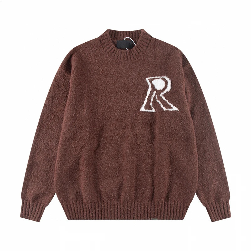American Style Big R Sweater Winter Intensification Fluffy Sense Advanced Male Female Couple Crew Neck Multicolour Pullover 241205