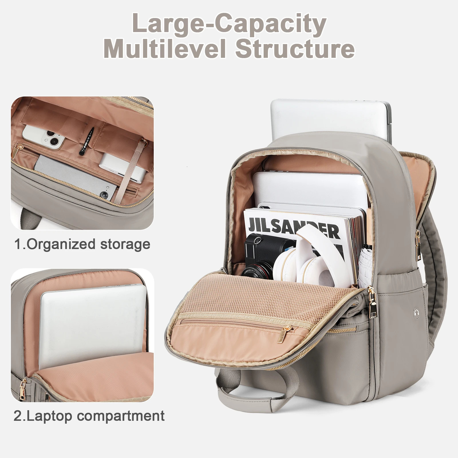 Backpack for Women Large Capacity College Laptop Backpacks Work Elegant Handbags Men Flight Cabin Travel Backpack 241206