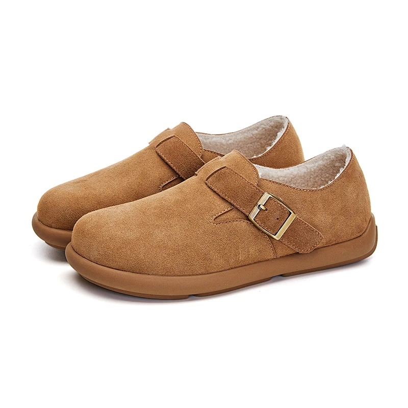 AIYUQI Flat-soled Women's Winter Shoes Plus Velvet Warm Female Shoes Large Size Casual Big Toe Shoes Women