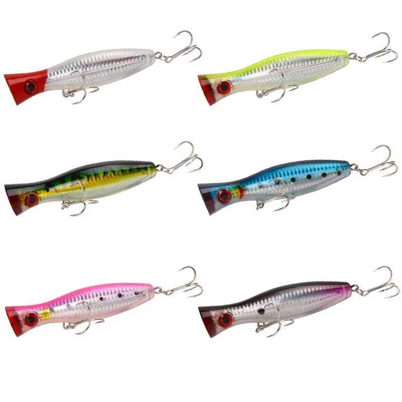 1PC Big Fishing Lures 12.5cm 40g Popper Bait Hard Artificial Bait Crankbait Jigbait Wobbrs Pike Perch Fishing TackXJ241128