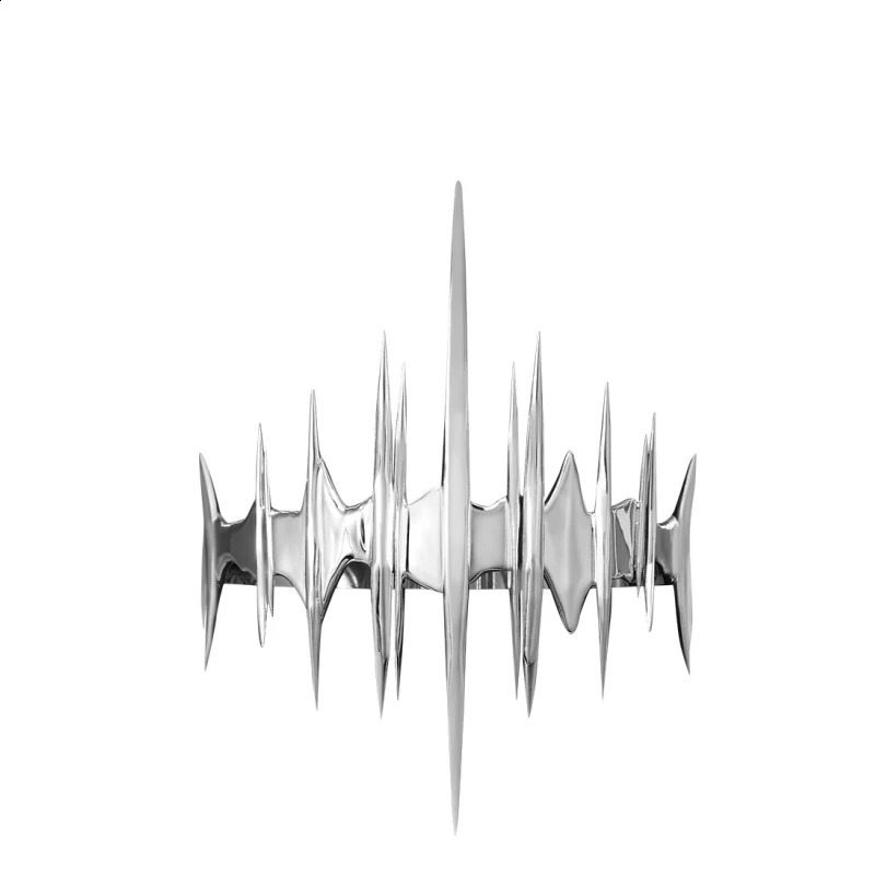 Punk hip-hop rock mechanical mask irregular outward facing hair clip headband 241205