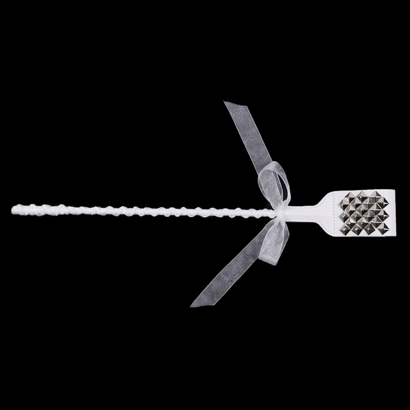 Foreign trade manufacturer adult sex toy white rivet spanking buttocks toy nightclub tuning bow leather patting