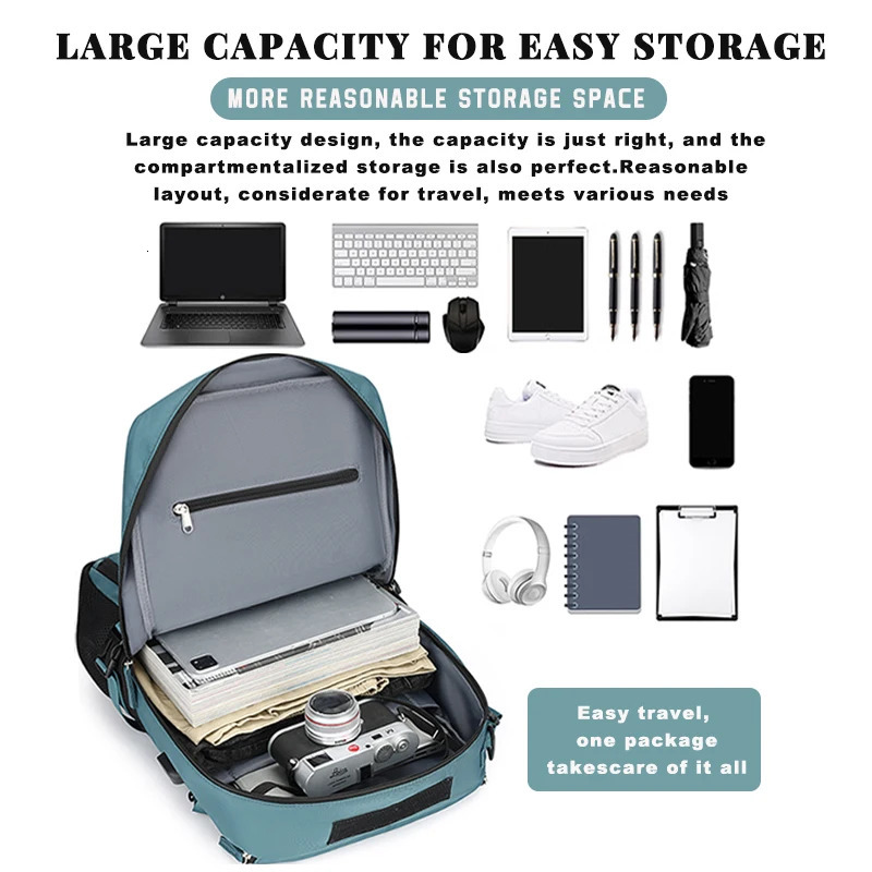 Travel backpack for women large capacity ultra lightweight multifunctional luggage bag hand-held crossbody travel backpack 241206