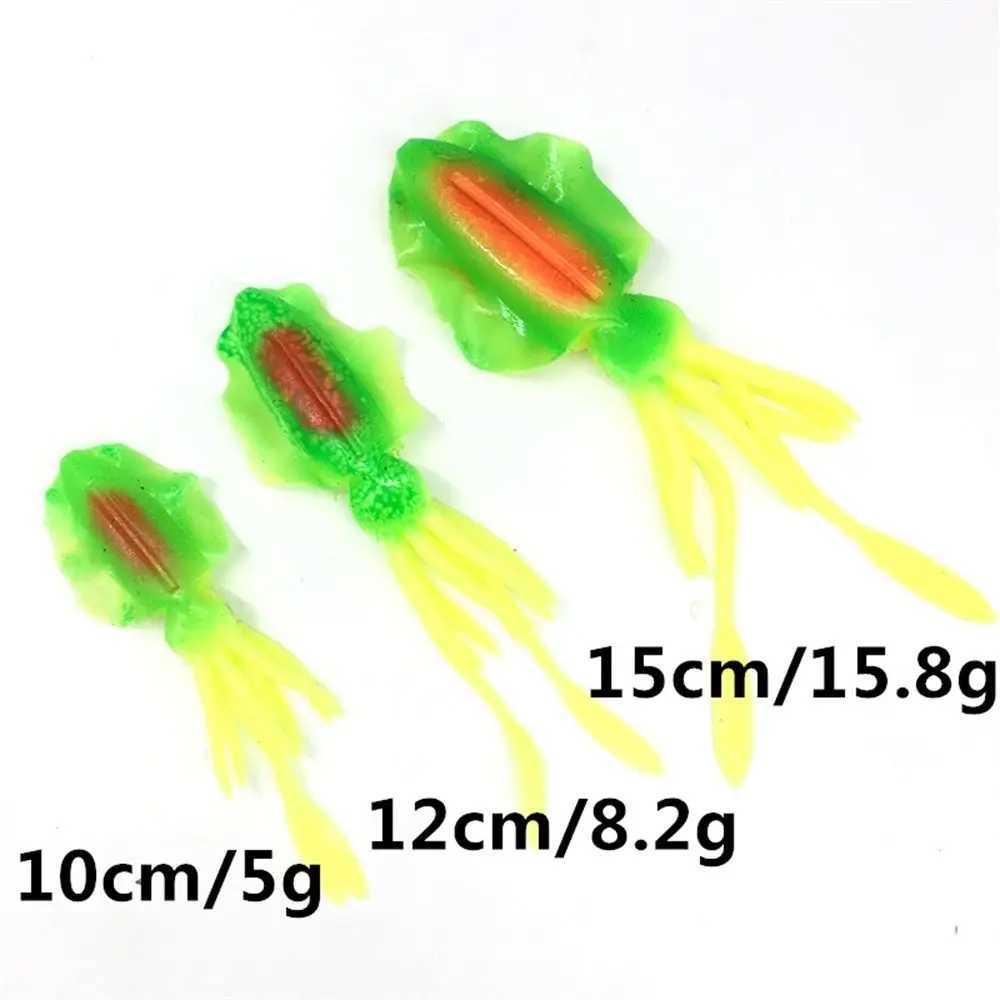 1Pcs 10/12/15cm Soft Fishing Lure 5 Color Silicone Swimbait Fishing Bait Artificial Squid Baits AccoriesXJ241128