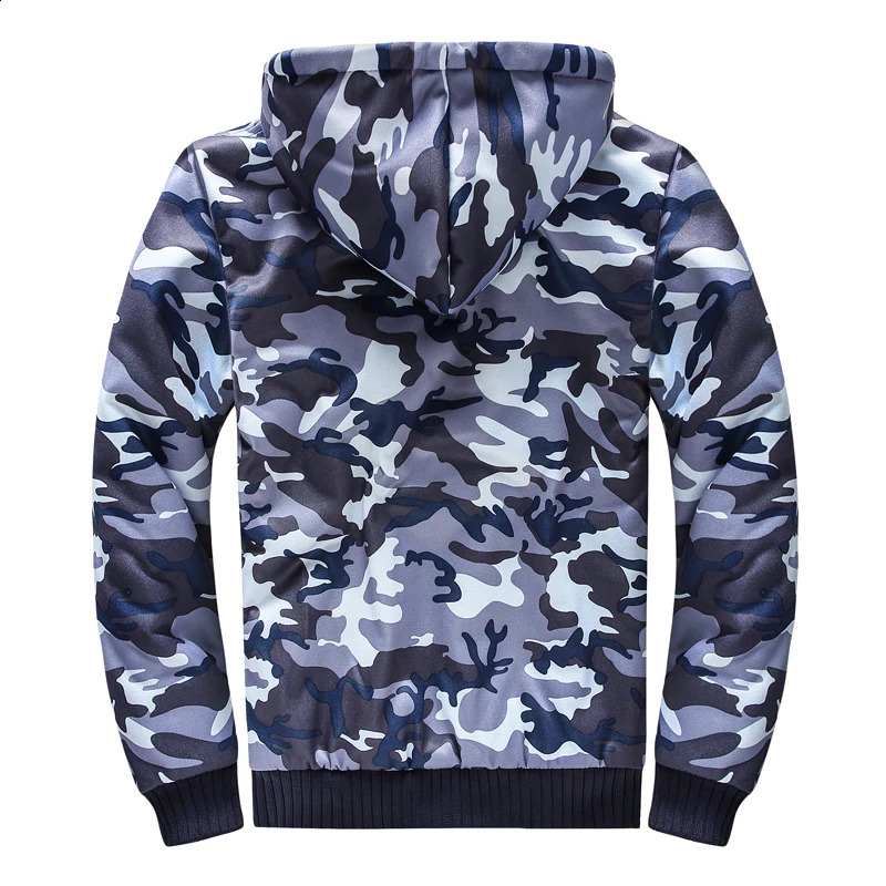 Mens Zip Up Hoodie camouflage Heavyweight Winter Sweatshirt Fleece Sherpa Lined Warm Jacket 241203