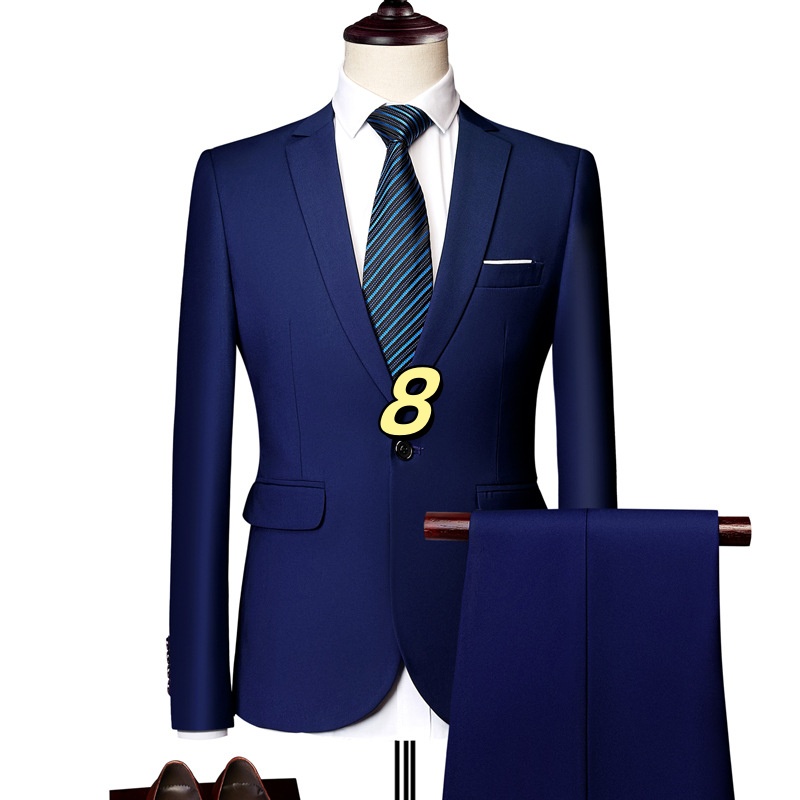 3129 New full suit men's handsome thin dress groom wedding
