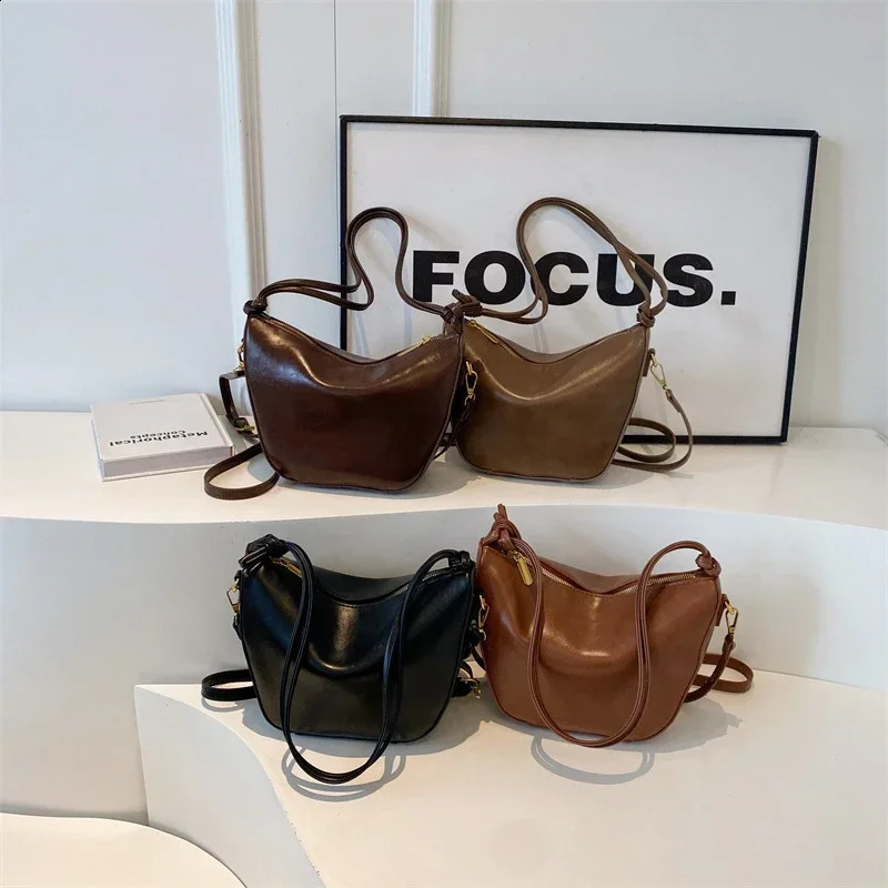 Sewing Thread Casual Solid Shoulder Bags Interior Compartment Fashion High Quality Bags for Women Zipper Pu Womens Handbags 241205