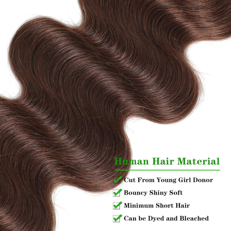 Body Wave Chocolate Brown Bundles Human Brazilian 100% Hair Extensions 22 24 26 Inch For Women #4