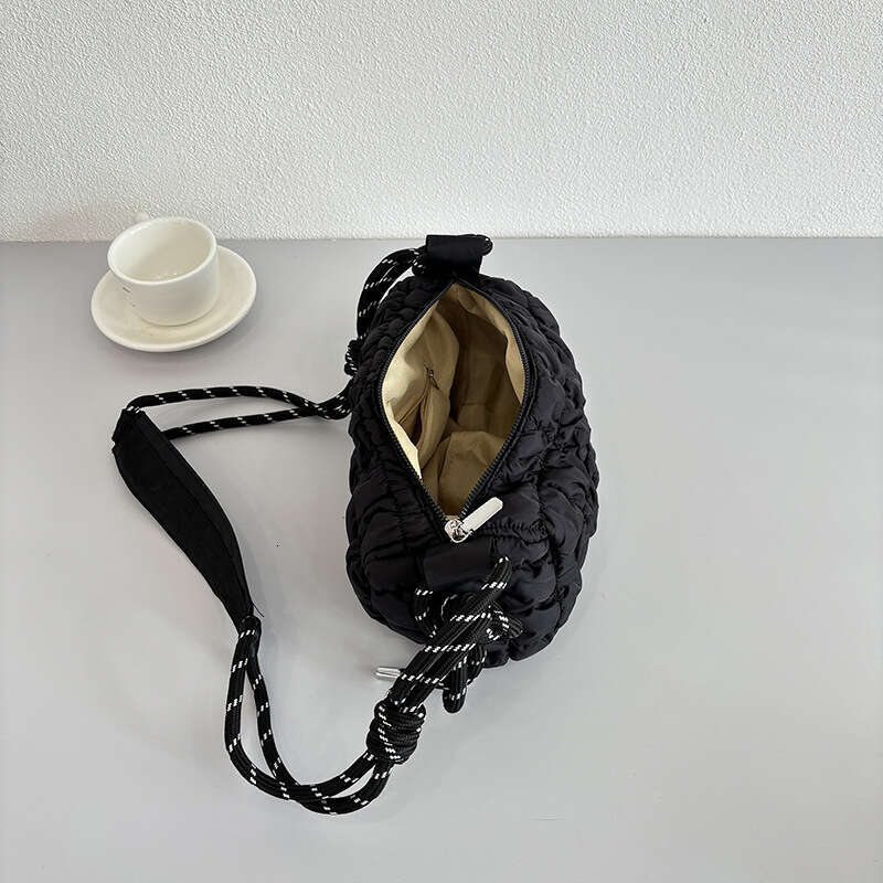 White Ditch Women's Summer High-End New Lightweight Nylon Crossbody Cloud Large Capacity Pillow Bag, Fashionable Quality Classic B1