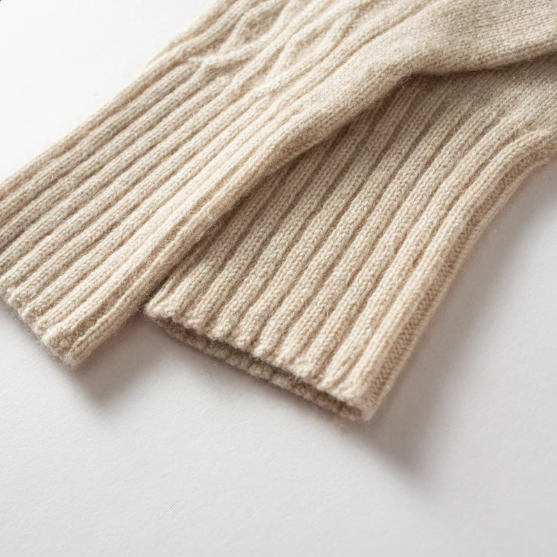 High quality cashmere touch screen gloves for women in winter soft and warm elastic knitted gloves with multiple fingers womens crochet Luvas 241206