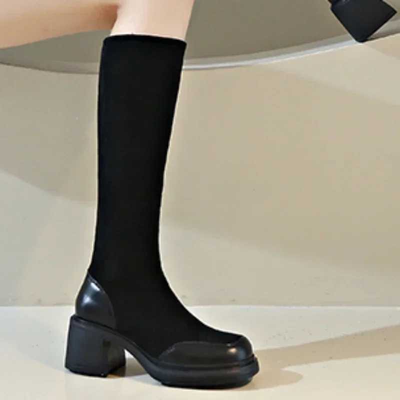 High Quality Womens Shoes S New Slip Wens Boots Winter Round Head Solid K Warm Platform Waterproof Fi High Boots T241206