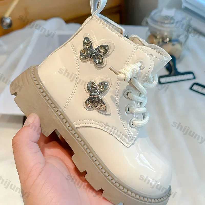 Girls Leather Ankle Boots Children Fashion Autumn New Casual Comfortable Short Boots Princess Solid Color Anti-Slippery BootiesXJ241206