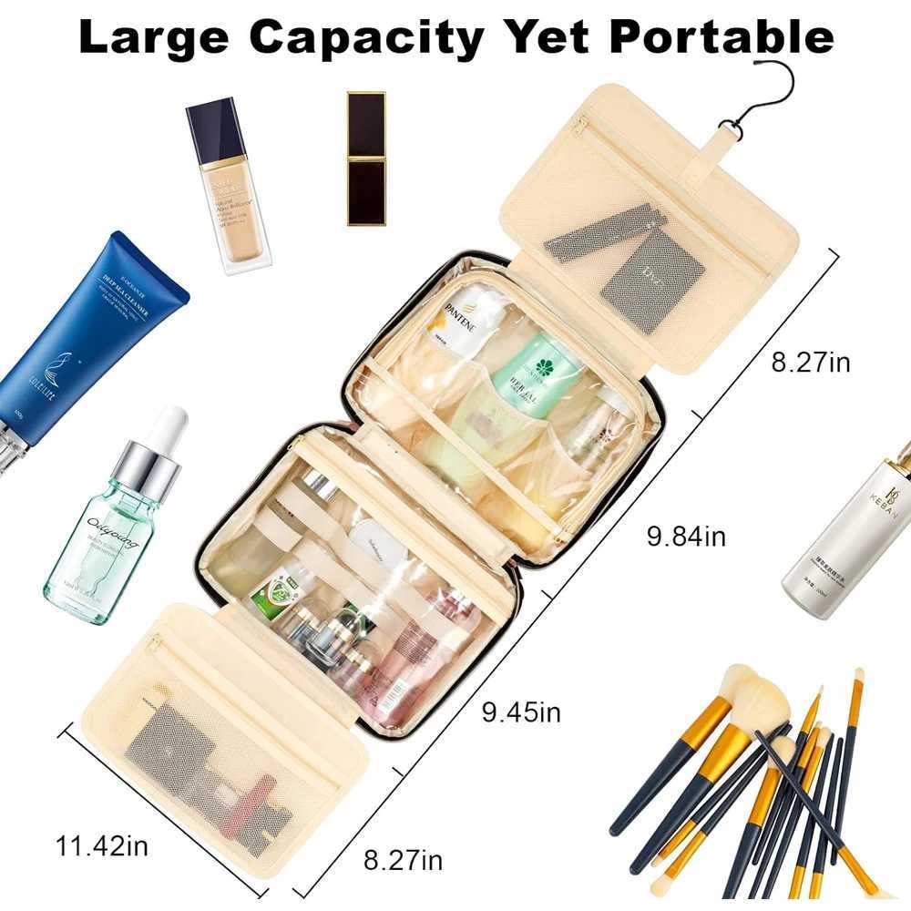 Foldable Toiletry Bag Organizer Hanging Storage Bag Bathroom Makeup Bag Case Travel Dry and Wet Separati Cosmetic BagXJ241206