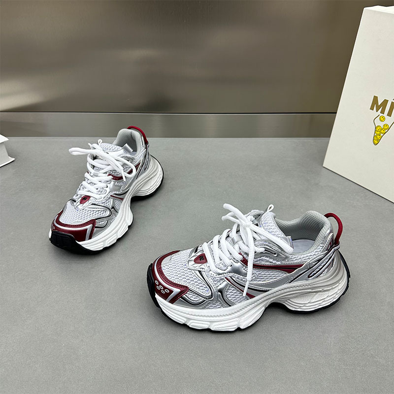 Free shipping Shoes Female Outdoor Spring Summer Thick Bottom Sneakers Mesh Designer Shoes Silver White Casual Shoes
