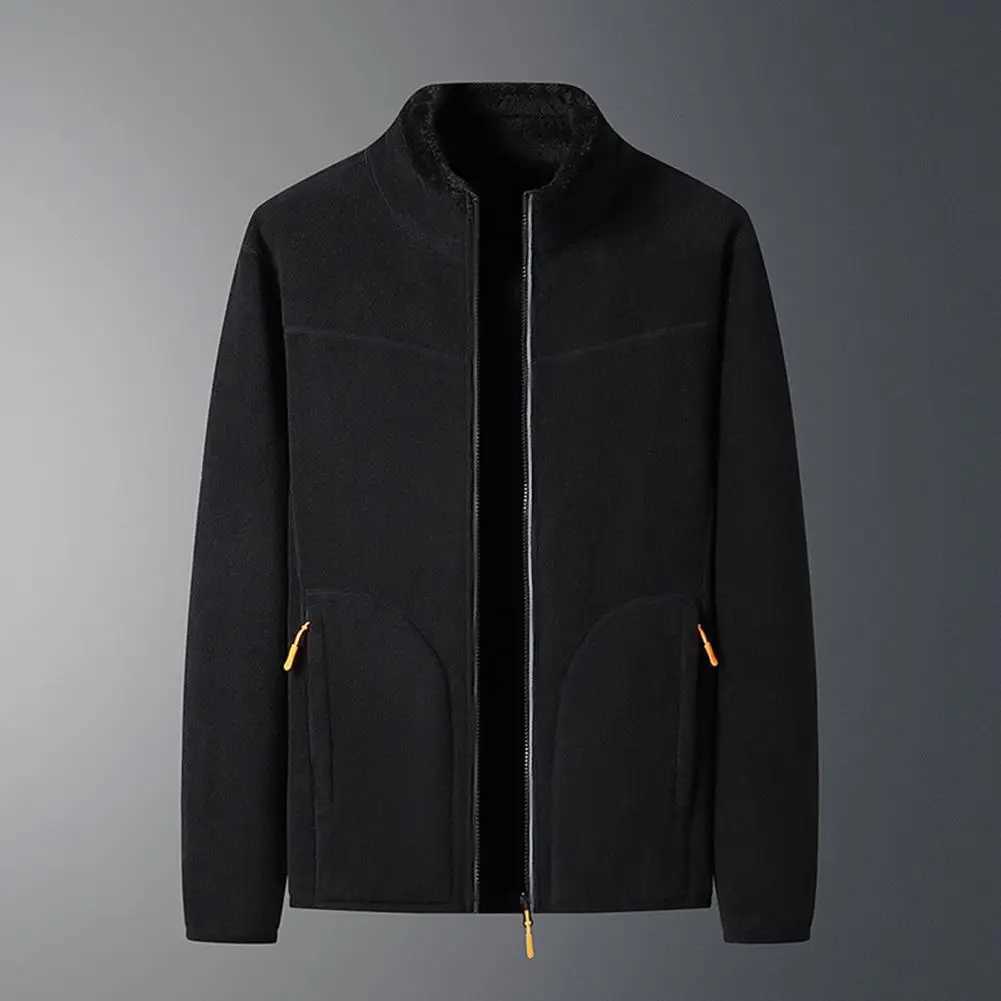 New Men Fleece Jacket Pockets Thicken Polar Jackets Cold-Proof Overcoat Plus Size Women Coat Winter Windbreaker Jackets For MenXJ241206