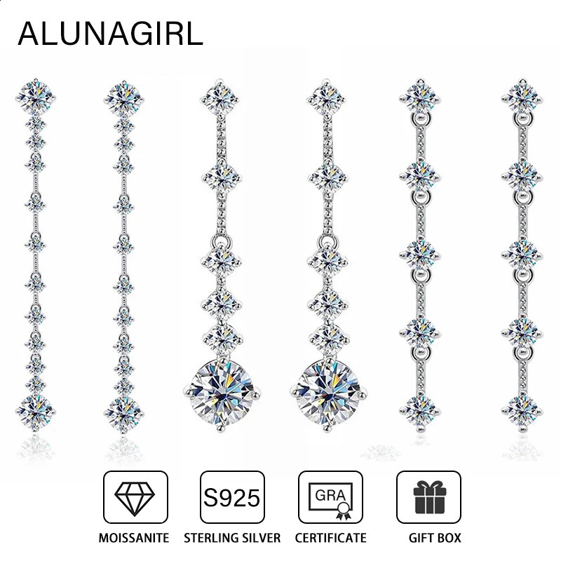 all Mo silica tassel pendant earrings suitable for womens wedding party jewelry gifts 925 sterling silver sparkling diamond earrings 241205