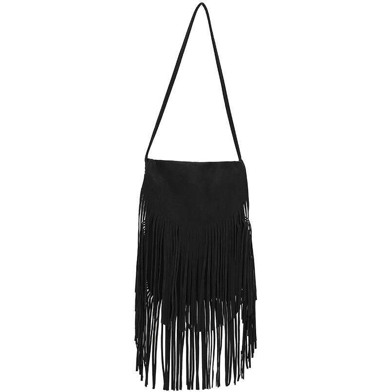 Niche tassel double-sided velvet 2025 autumn and winter casual fashion single shoulder crossbody women's bag