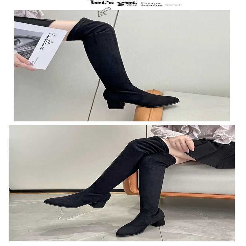 High Quality Fall/Winter Fi Internet celebrity high H thick H elastic ultra-thin boots T241206