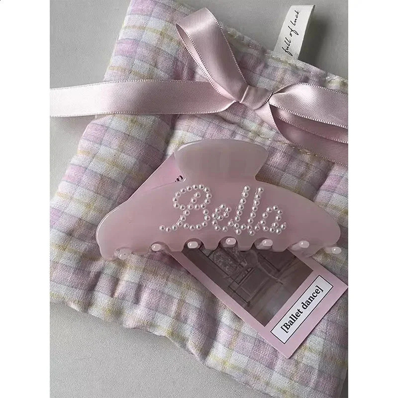 Handmade Diamond Pearl Customized Word Hair Clip Hair Claw Personalized Name Hair Clip Letter 241205