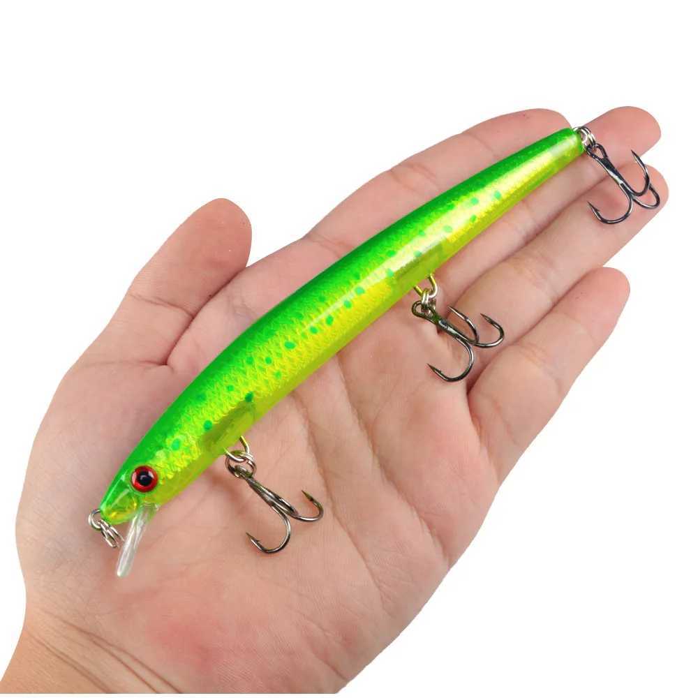 Minnow Fishing Lure 13.5cm 15.5g Floating Artificial Hard Bait Bass Wobbrs Lures Crankbait Pike Treb Hooks tackXJ241128