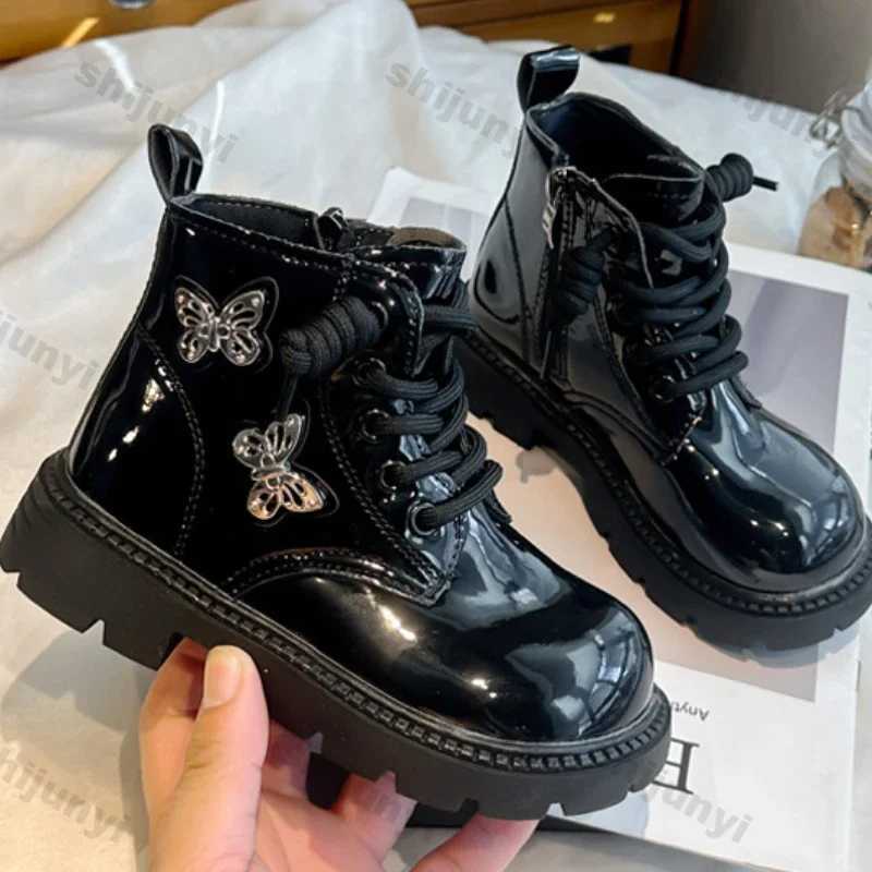 Girls Leather Ankle Boots Children Fashion Autumn New Casual Comfortable Short Boots Princess Solid Color Anti-Slippery BootiesXJ241206