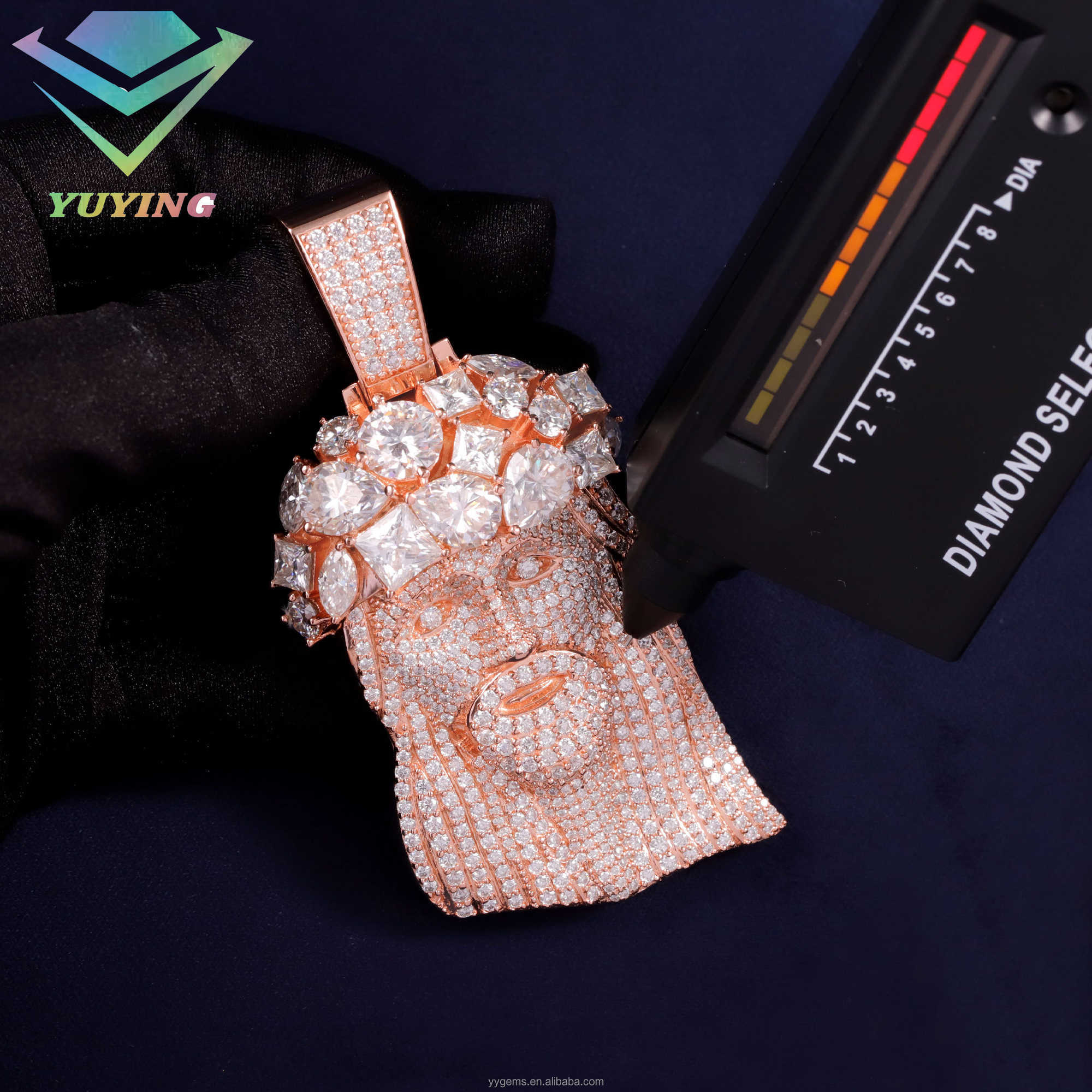 Luxury Big Moissanite Jesus Pendant Hip Hop Jewelry 925 Sterling Silver ice out Moissanite Mens Jesus Pendant For Necklace