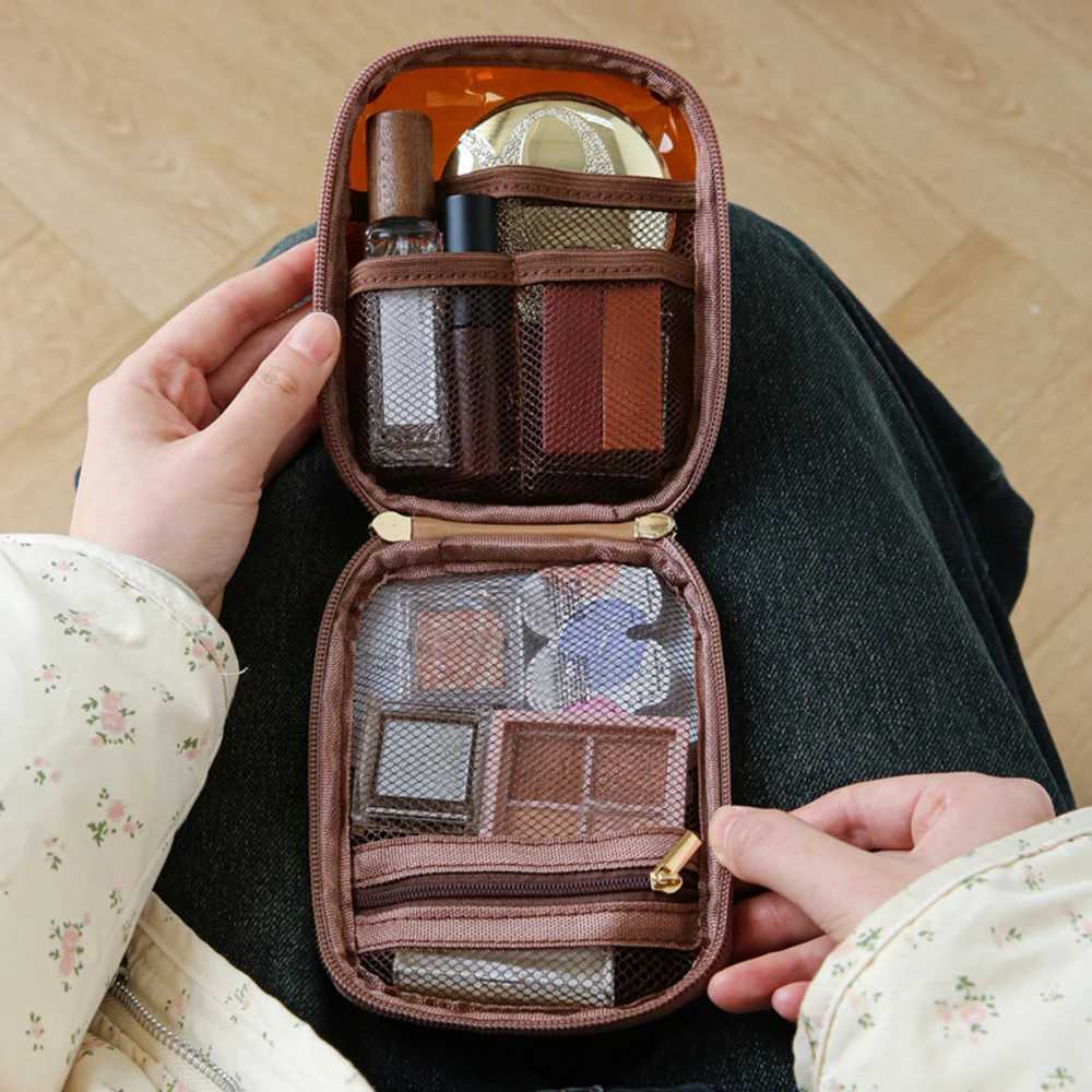 Portbale Mini Clear Travel Makeup Organizer Bag Small Cute Makeup Bag Cosmetic Zipper Toiletry Storage Cluh Pouch for WomenXJ241206