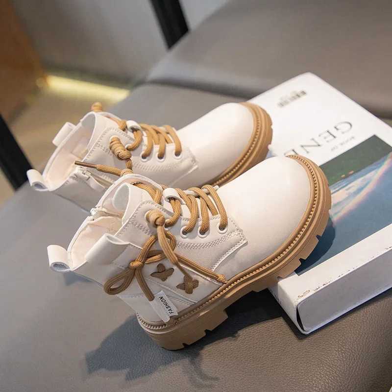 Children Fashion Warm Boots Girls Ankle Boots Zipper Cool Kids Princess Catwalk Leather Boots Non-slip Size 26-37 Anti-SlipperyXJ241206