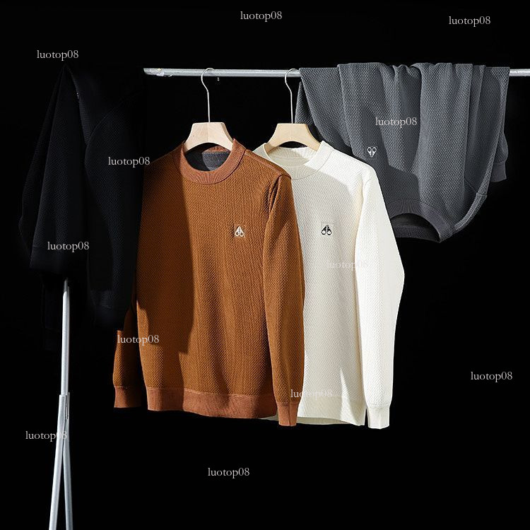 mens hoodie Light luxury mooses designer hoodie High end air layer embossed heating warm velvet winter couple high end pullover hoodie sweatshirt TOP