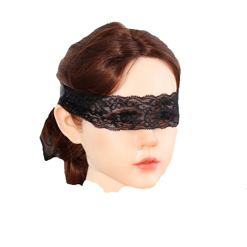 SM adult sex toys, men's and women's flirting games, black lace straps, eye masks, adjustable blindfolds