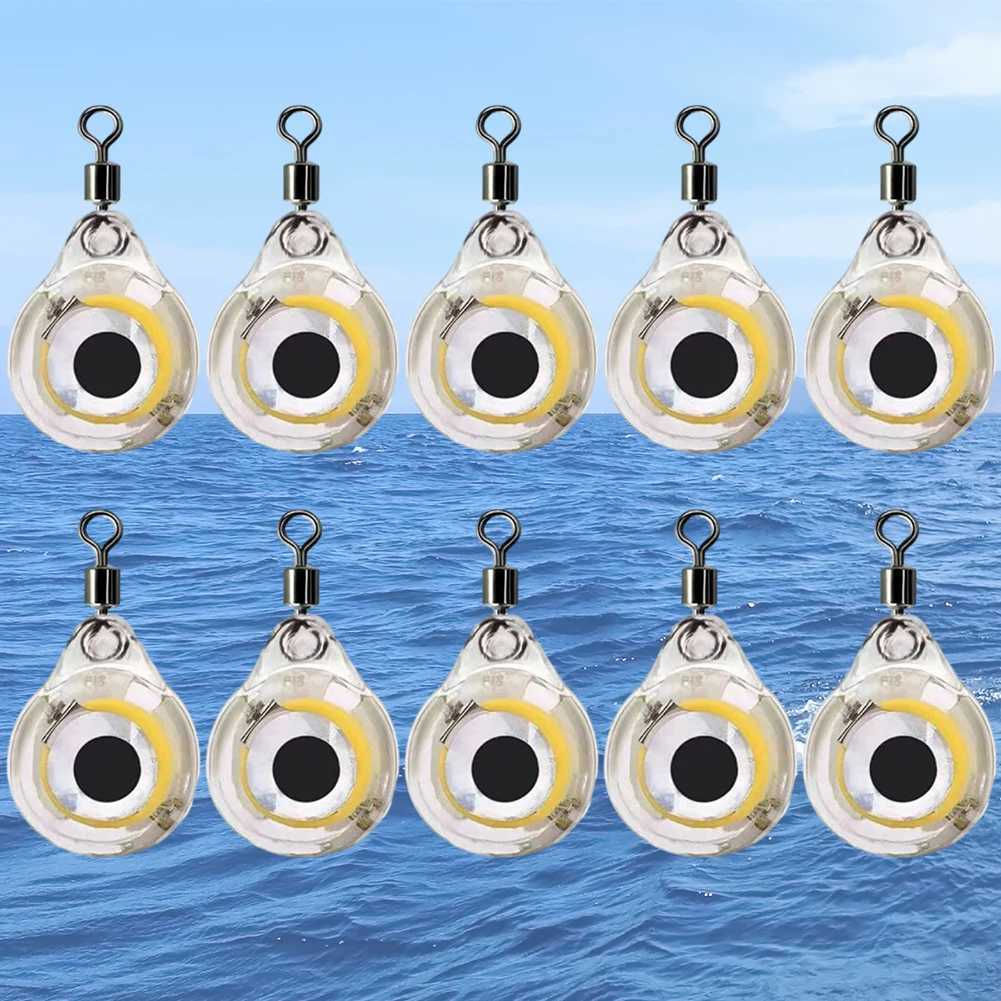 10Pcs Mini Fishing Lure Light D Deep Drop Underwater Eye Shape Fishing Squid Fishing Bait Luminous Lure for Attracting FishXJ241128