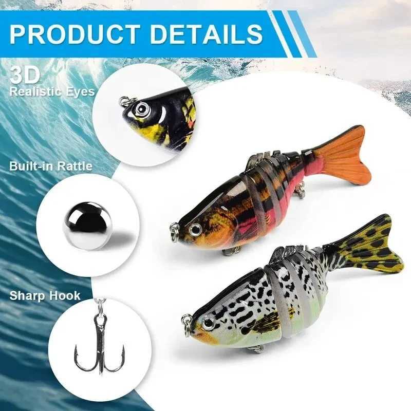 3PCS/Box Fishing Wobbr Lifelike 7 Segment Swimbait Crankbait Hard Bait Slow 10cm/15g Isca Artificial Lures Fishing TackXJ241128
