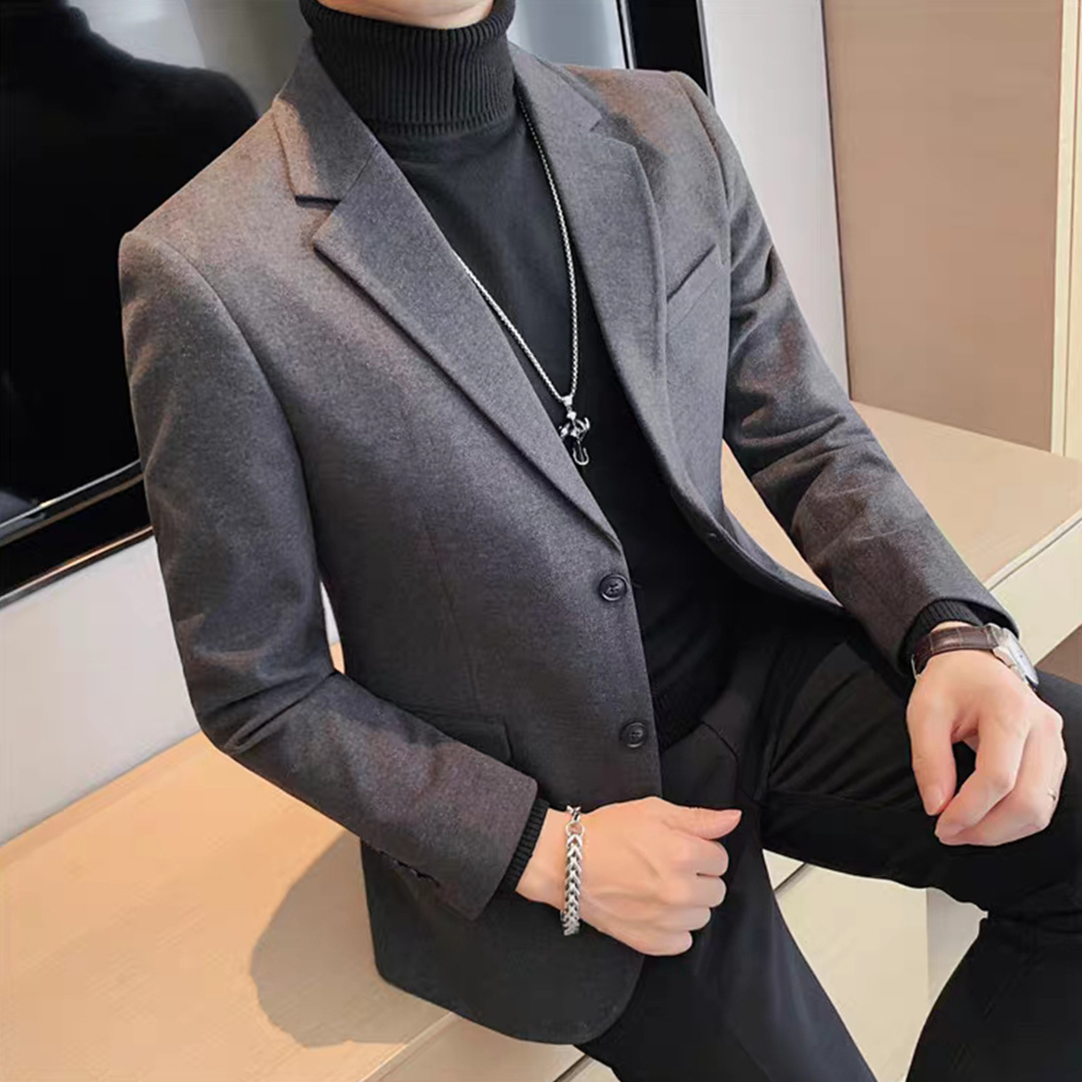 3645 Popular spring and autumn casual suits for men's groomsmen