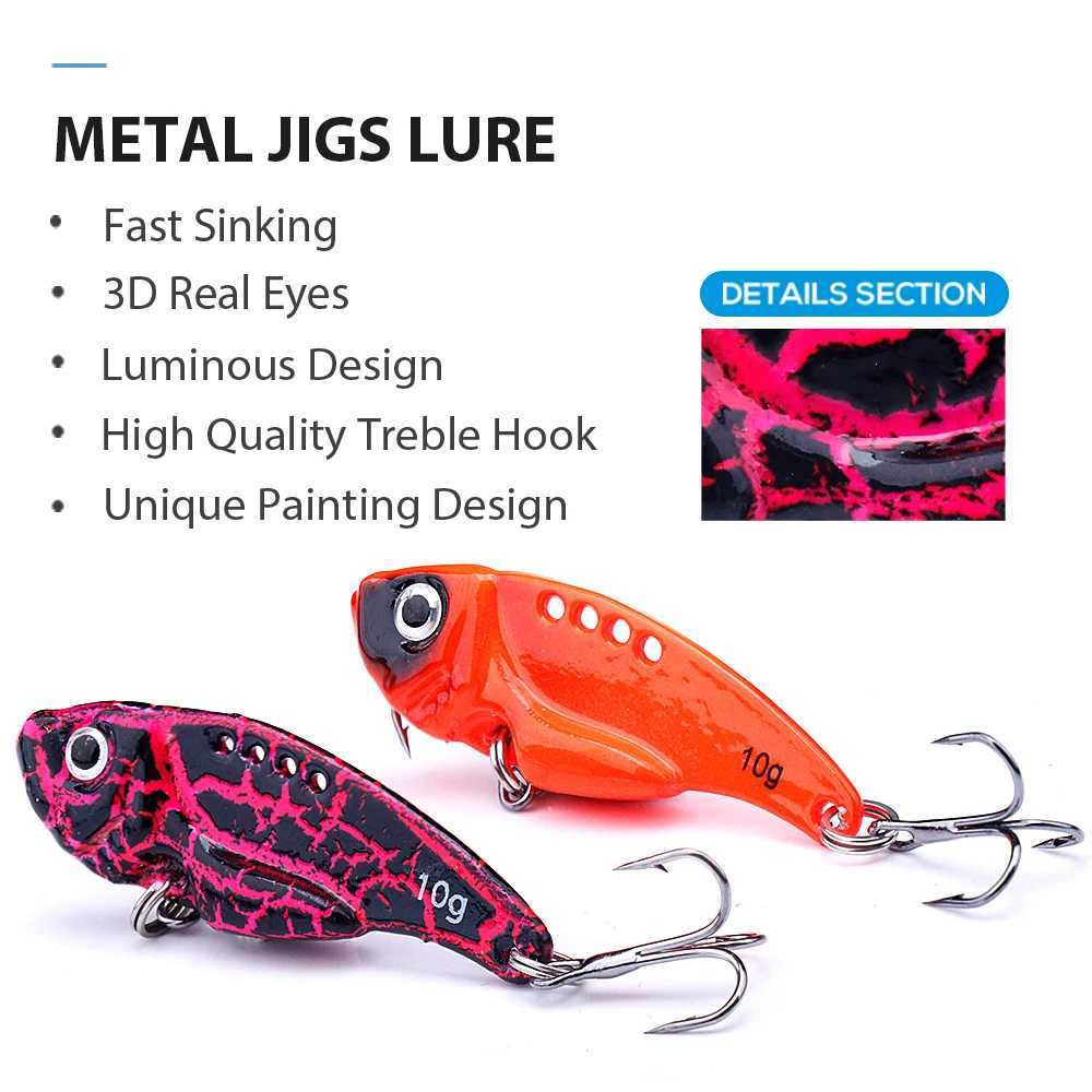 TREHOOK 5pcs In Box Vib Lure Set 3g/7g/10g Sinking Wobbrs For Pike Bass Metal Vibe Crankbaits Fishing Lure KitXJ241128