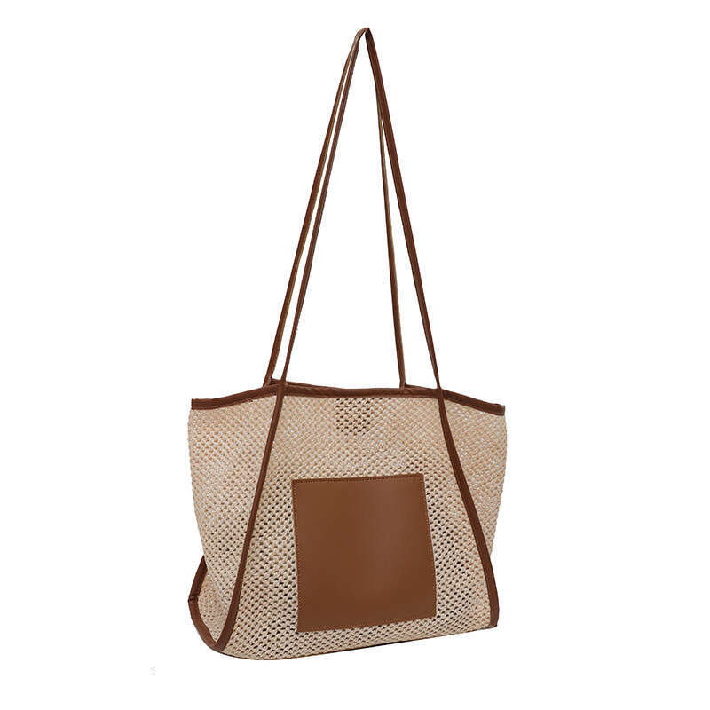 Straw Women's Beach Summer New Item, Large Capacity Woven Simple Casual Shoulder Bag, Fashionable Quality, Classic