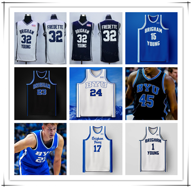 Egor Demin BYU College Basketball Jersey Richie Saunders Fousseyni Traore Kanon Catchings Trevin Knell Dawson Baker Keba Keita Dallin Hall Jimmer Fredette Boskovi