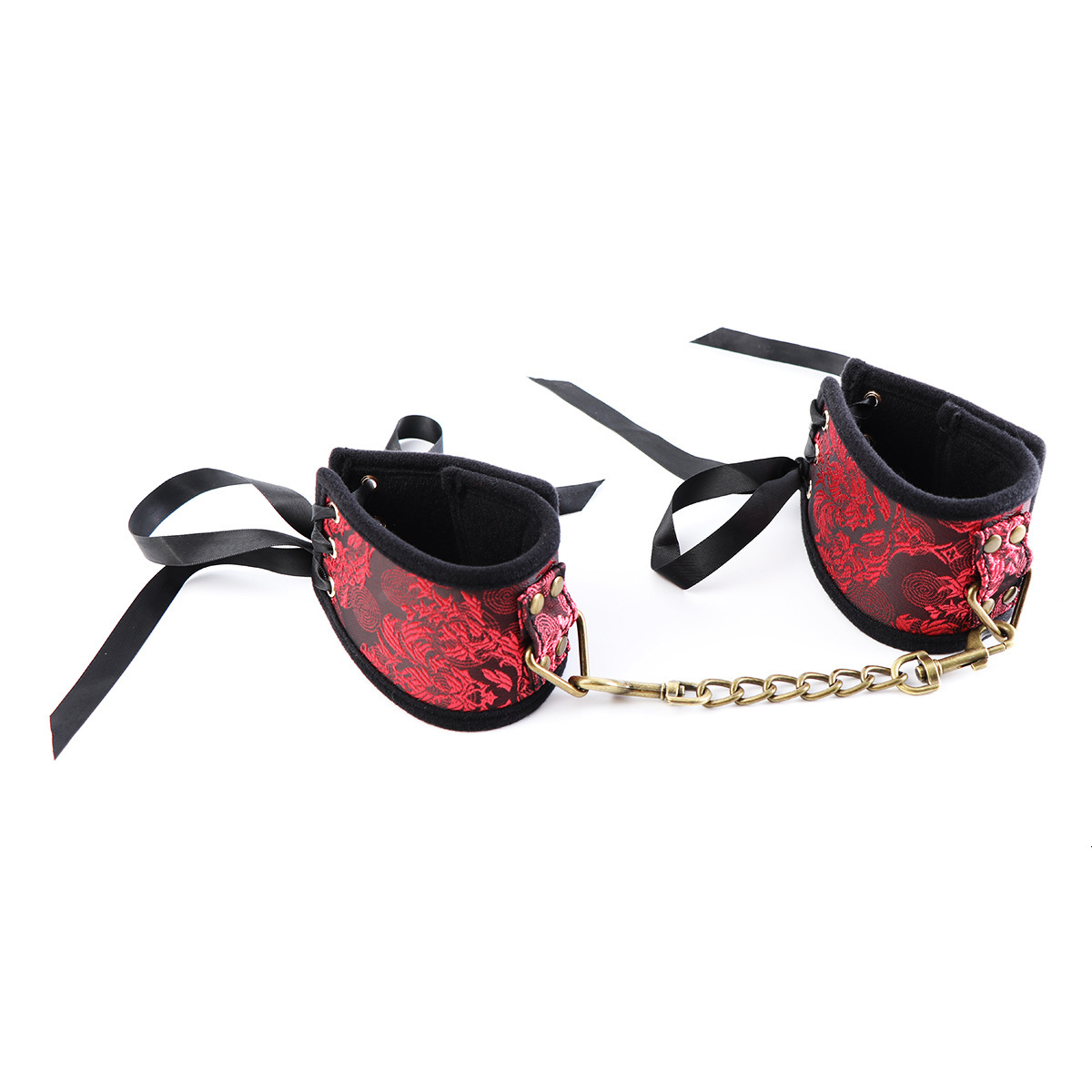 SM Adult Binding Milk Velcro Handcuffs Red Pattern Binding Hand and Foot Cuffles Chinese Style Fun Products Foot Cuffles