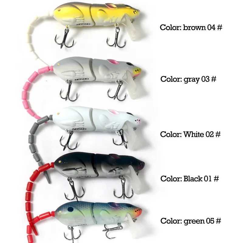 Plastic Mouse Fishing Lure With 3D Eyes Wagging Tail Slow Sinking Artificial Bait for pike bass Swimbaits minnow FloatingbaitsXJ241128
